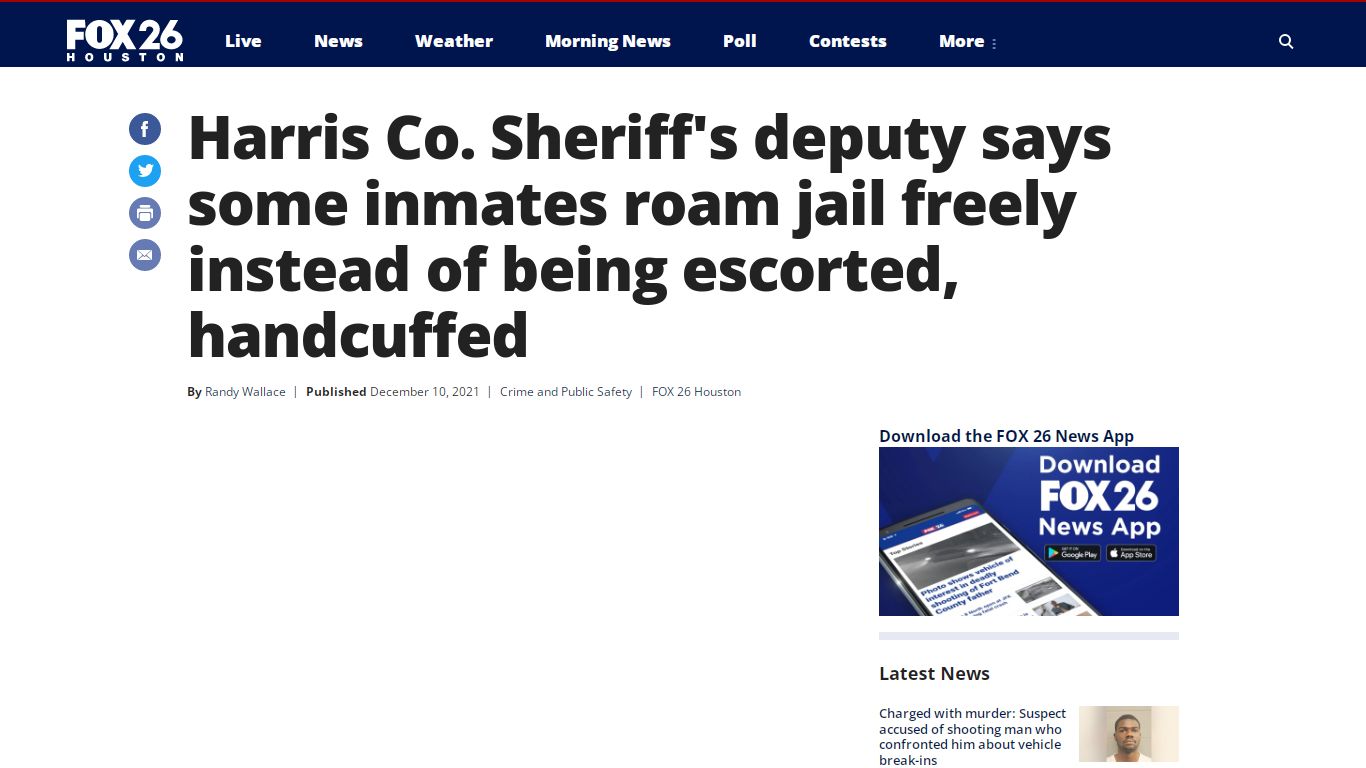 Harris Co. Sheriff's deputy says some inmates roam jail ...